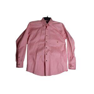 Ariat L/S Pink Button Down Western Work Dress Shirt Men's Small